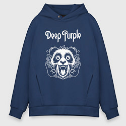 Толстовка оверсайз мужская Deep Purple rock panda, цвет: тёмно-синий