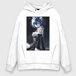 Мужское худи оверсайз Жизнь с нуля в альтернативном мире Рем