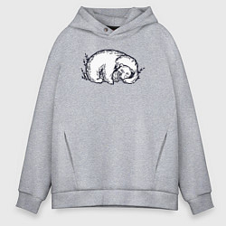 Мужское худи оверсайз Мишка с банкой мёда