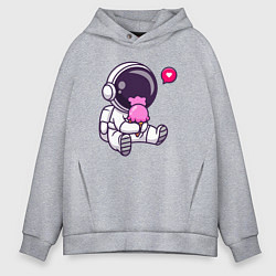 Мужское худи оверсайз Космонавт и мороженое