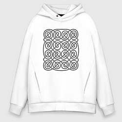 Мужское худи оверсайз Кельтский бесконечный черный узор