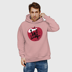 Толстовка оверсайз мужская Яблоко Нью-Йорка, цвет: пыльно-розовый — фото 2