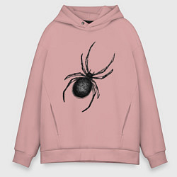 Толстовка оверсайз мужская Черный спайди, цвет: пыльно-розовый