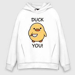 Мужское худи оверсайз Утка с ножом fuck you