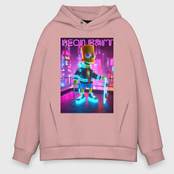 Мужское худи оверсайз Neon Bart - with skateboard ai art fantasy