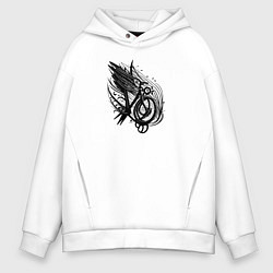 Мужское худи оверсайз Абстрактный велосипед тату