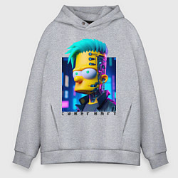 Мужское худи оверсайз Кибер Барт - нейросеть фантазия