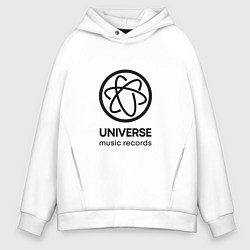 Толстовка оверсайз мужская Universe Music Records - Black on White - New Desi, цвет: белый