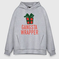 Толстовка оверсайз мужская Gangsta wrapper, цвет: меланж