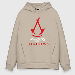 Мужское худи оверсайз Assassins creed shadows logo