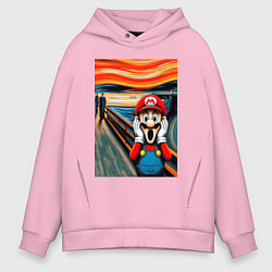 Мужское худи оверсайз Марио кричит - мем нейросеть