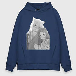 Толстовка оверсайз мужская Очень приятно Бог Томоэ, цвет: тёмно-синий