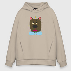 Мужское худи оверсайз Медведь с пчелой