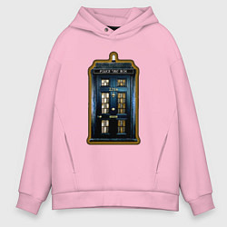 Толстовка оверсайз мужская Tardis Sherlock, цвет: светло-розовый