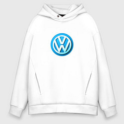 Толстовка оверсайз мужская Volkswagen logo blue, цвет: белый