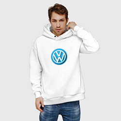 Толстовка оверсайз мужская Volkswagen logo blue, цвет: белый — фото 2