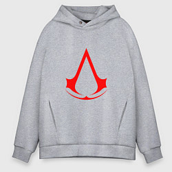 Мужское худи оверсайз Red logo of assassins