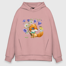 Мужское худи оверсайз Лисёнок с колокольчиками