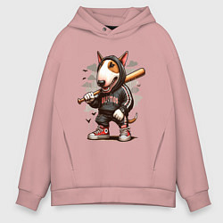 Мужское худи оверсайз Bully with a baseball bat - ai art fantasy