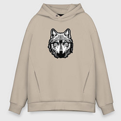 Мужское худи оверсайз Абстрактный волк
