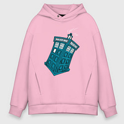 Толстовка оверсайз мужская Adventure tardis, цвет: светло-розовый