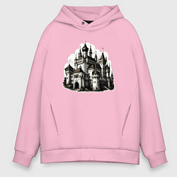 Толстовка оверсайз мужская Старинный замок, цвет: светло-розовый