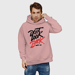 Толстовка оверсайз мужская Dont look back, цвет: пыльно-розовый — фото 2