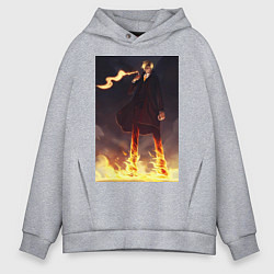 Мужское худи оверсайз Ван-Пис Санджи огненная нога
