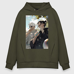 Мужское худи оверсайз Магическая битва Сатору Годзё Сугуру Гэто друзья