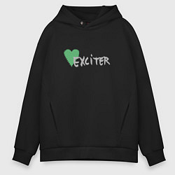 Толстовка оверсайз мужская Depeche Mode - Exciter logos, цвет: черный