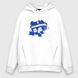 Мужское худи оверсайз Tardis blue