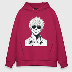 Мужское худи оверсайз Магическая битва Сатору Годзё в очках