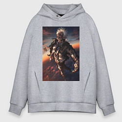 Мужское худи оверсайз Магическая битва Сатору Годзё сильнейший