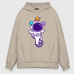 Мужское худи оверсайз Космонавт жонглёр