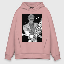 Толстовка оверсайз мужская Магическая битва Кэнто Нанами маг первого класса, цвет: пыльно-розовый