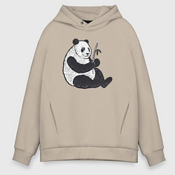 Толстовка оверсайз мужская Бамбуковая и бамбук, цвет: миндальный