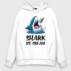 Мужское худи оверсайз Shark ice cream - ai art