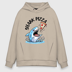 Мужское худи оверсайз Shark pizza - ai art fantasy