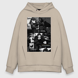 Мужское худи оверсайз Магическая битва Тодзи Фусигуро коллаж