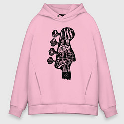 Мужское худи оверсайз Bass guitar neck with titles