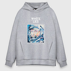 Мужское худи оверсайз White Lies - Big TV new merch