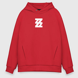 Толстовка оверсайз мужская Zenless Zone Zero logotype, цвет: красный