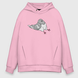 Мужское худи оверсайз Сидящий голубь