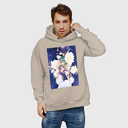 Толстовка оверсайз мужская Монолог фармацевта Жэньши Расчётливый интриган, цвет: миндальный — фото 2