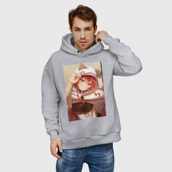 Толстовка оверсайз мужская Реинкарнация безработного Эрис Бореас Грейрат кошк, цвет: меланж — фото 2