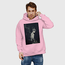 Толстовка оверсайз мужская Чёрный клевер Аста антимаг, цвет: светло-розовый — фото 2