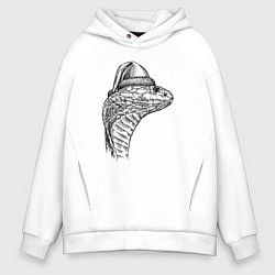 Мужское худи оверсайз Новогодняя кобра