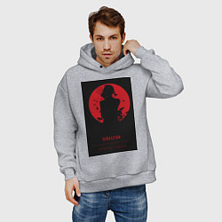 Толстовка оверсайз мужская Тёмный дворецкий Себастьян Михаэлис боец, цвет: меланж — фото 2