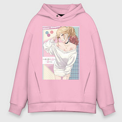 Толстовка оверсайз мужская Марин Китагава косплей, цвет: светло-розовый