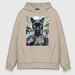 Мужское худи оверсайз Пантера панк из Нью-Йорка - нейросеть